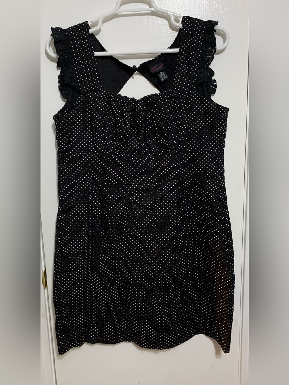 Torrid Black White Polka Dot Rockabilly Pin Up Dress Size 16 Retro Lace Coquette